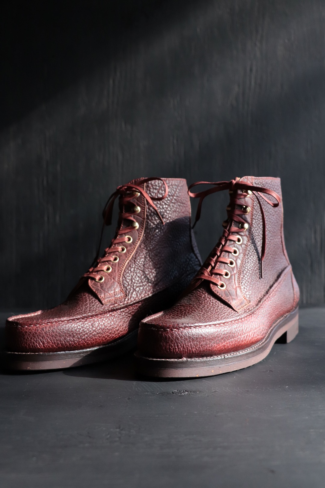 BLACK SIGN Main Lodge / 【SKOOB】 WHOLE MOCCASIN LACE-UP / Red Brown