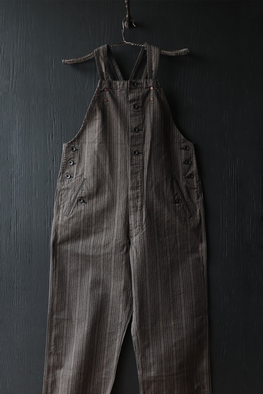 BLACK SIGN Main Lodge / Twisted Heather Button Fly Apron Overalls 