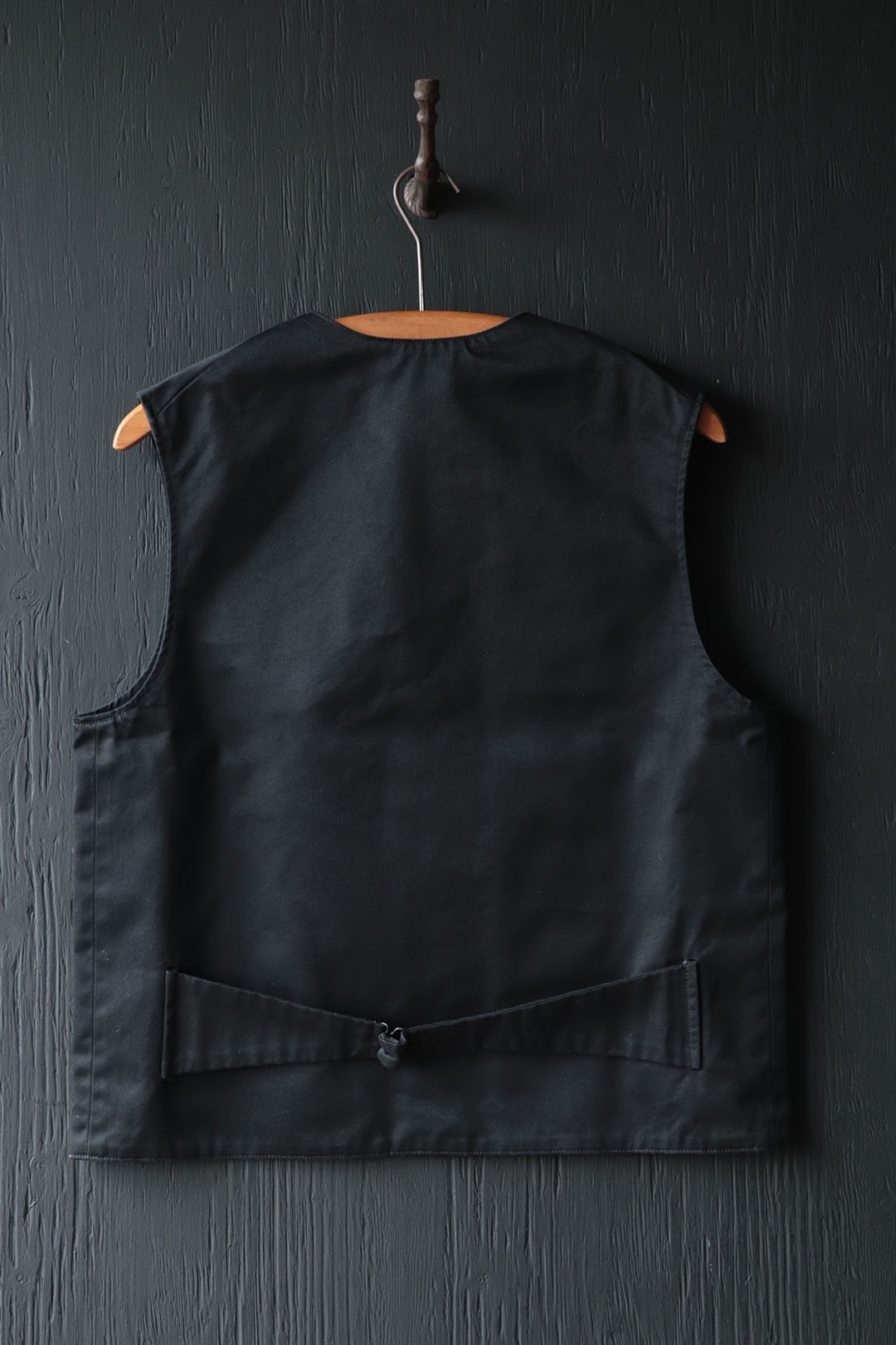 Black Chino Double Breasted Swindler Vest / Midnight Black