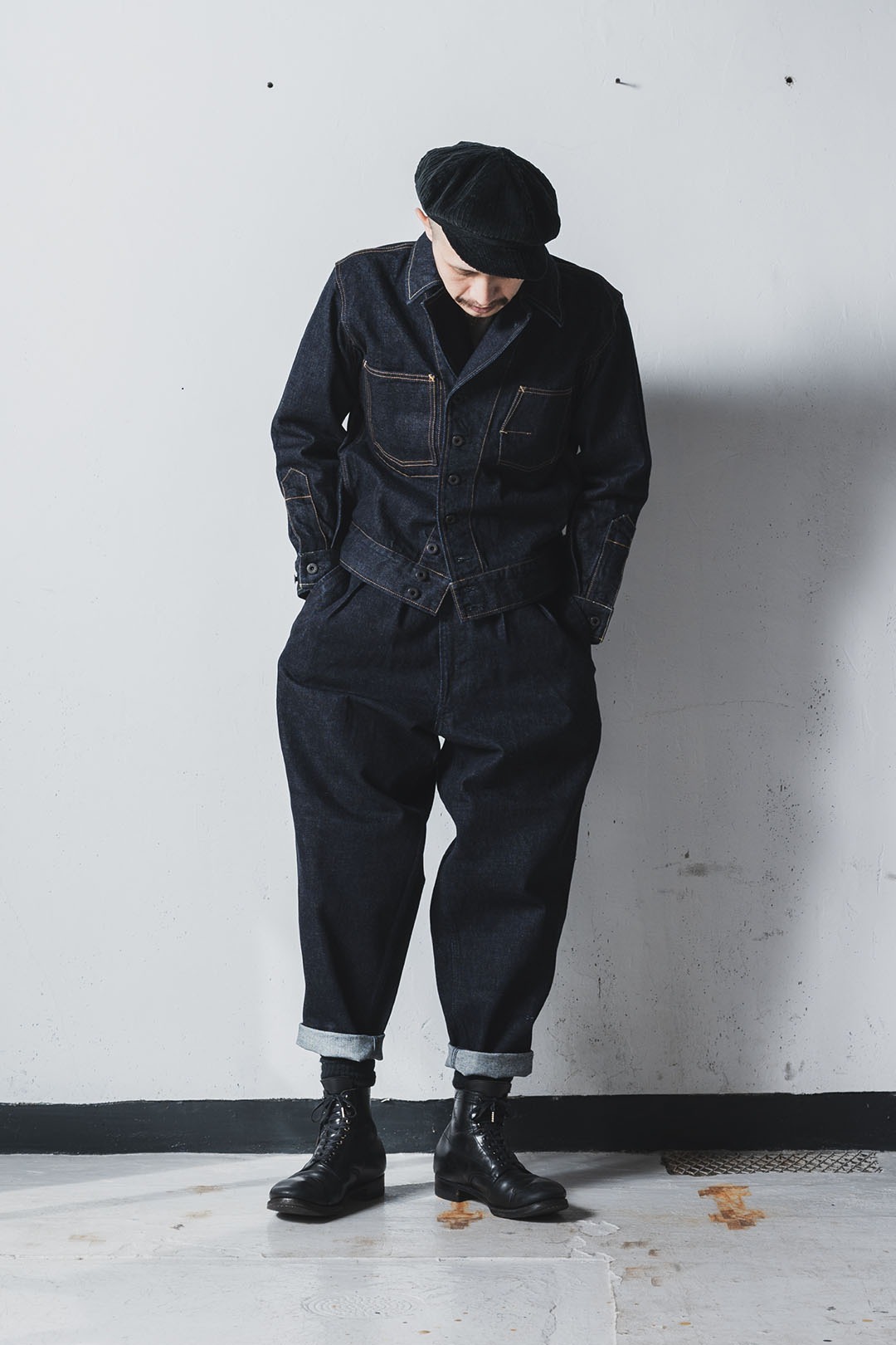 BLACK SIGN Main Lodge / 15oz Denim Old Clown Gurkha Pants / Dark